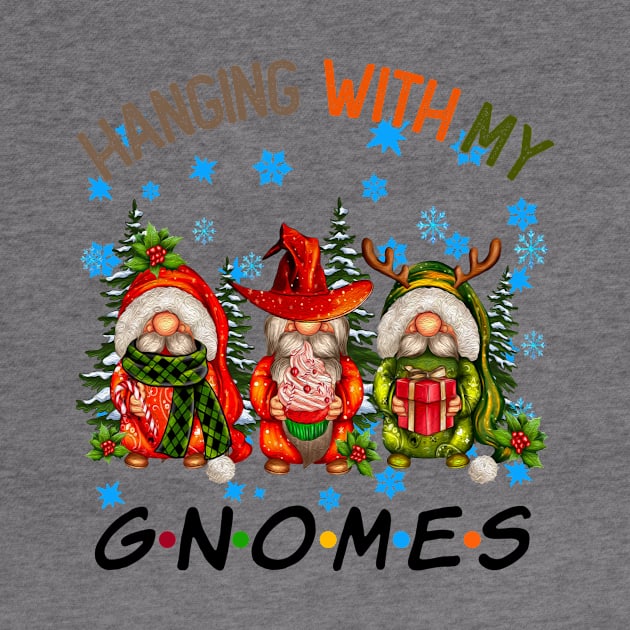 Funny Christmas Gnome Hanging With My Gnomies Family Pajamas by JennyArtist